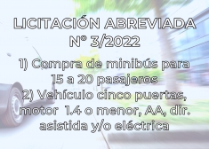 La Junta lanza llamado a licitación abreviada Nº 3-2022.